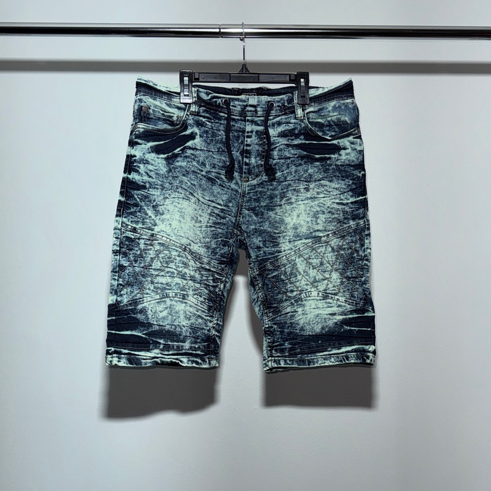 Dash Men's Tye Dye Blue Denim Shorts Size 34